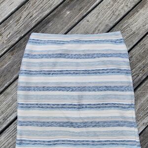 Ann Taylor Striped Pencil Skirt in Blue and Cream